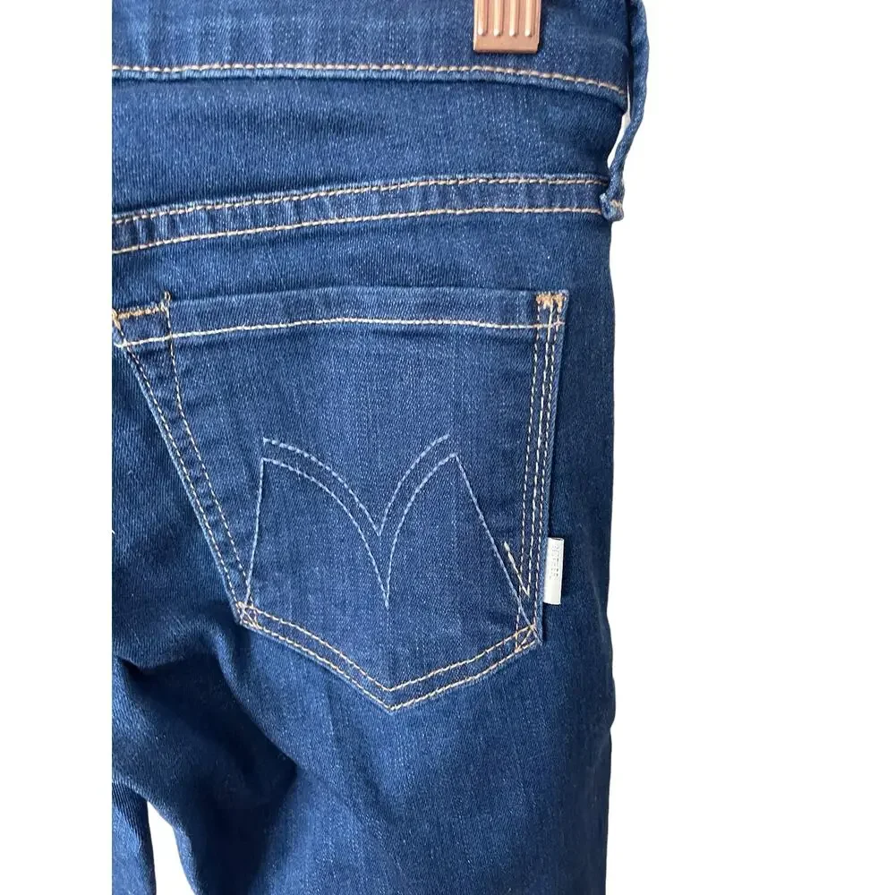 Mother The Runaway Bootcut Jeans Low Rise Stretch Dark Skies Suede Y2k Retro 24